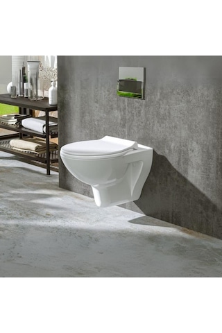 Pr3510 Pera Kanalsız Asma Klozet, Nkp Yavaş Kapak