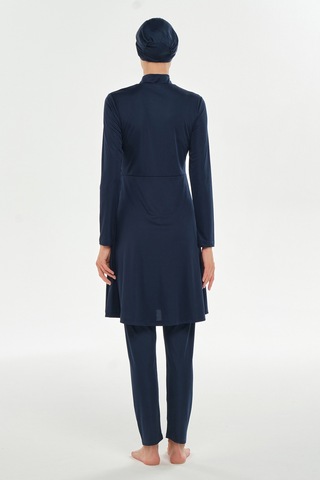 Likralı Tam Kapalı Uzun Tesettür Mayo 3128 Koyu Lacivert05 Koyu Lacivert