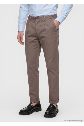 Ramsey Mürdüm Düz Dokuma Jogging Fit Casual İpek Karışımlı Pantolon mürdüm damson Color