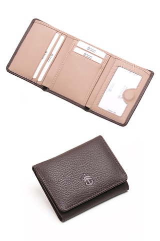 Ancora Leather Hakiki Deri Gizli Mıknatıslı Ünisex Cüzdan-46200 Kahve- Toprak
