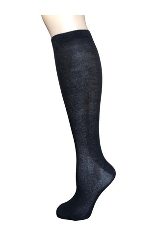 Desıgn Pamuklu Çocuk Dizaltı Okul Çorabı Siyah