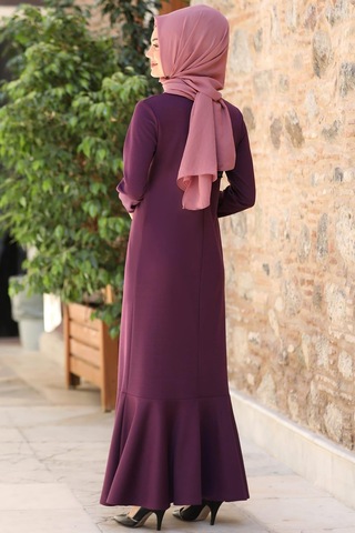 Azra Tesettür Elbise Lavanta Lavanta