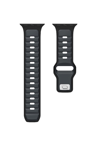 Watch Ultra 49mm Arth Krd-135 Silikon Kordon Strap Kayış - Açık Mavi-gri