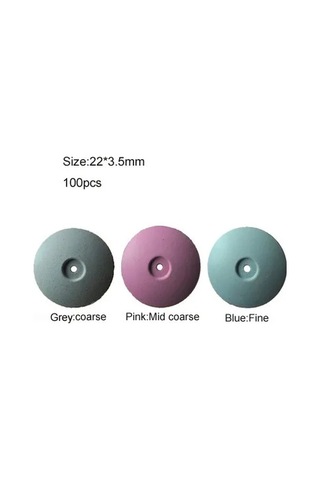 30 Adet Diş Laboratuvarı Parlatma Tekerlekleri Burs Silikon Parlatıcılar Disk Kaba Mavi/beyaz/kırmızı 22 3.5mm