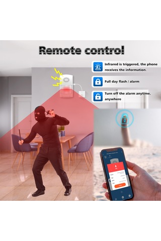 Yunboo Bluetooth Ve Wifi İle Ev Güvenliği Alarm Sistemi, 25kg Evcil Hayvan Engeli, 100db Sesli Işık Alarmı, Usb Besleme