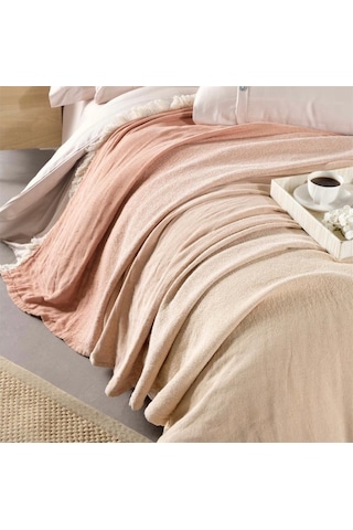 Rainbow %100 Pamuklu Degrade Jakarlı Dokuma Battal Boy (King Size Şeftali-240X260 Cm