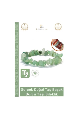 Bileklik Doğal Taşlı Ayarlanabilir Su Geçirmez Elastik Hediye Başak Burçları Burç Unisex Bileklik Çok Renkli