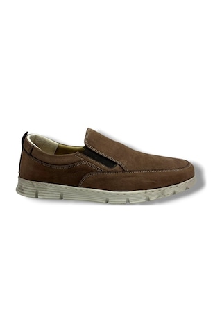 Master 1721-26 Hakiki Nubuk Deri Casual Lastikli Erkek Ayakkabı Vizon