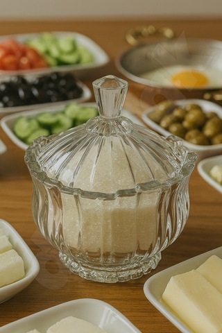 Milan Şekerlik - Dev Boy - Kristal Milan Şekerlik - Kalın Cam Kapaklı - Ağır Cam - Kaliteli Şeffaf Cam