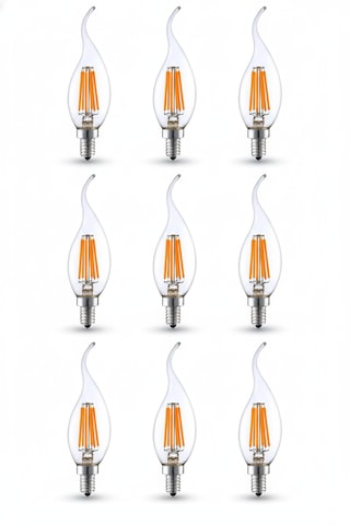 Rustik Kıvrık 4w E14 Led Ampul 400lm 9lu Paket