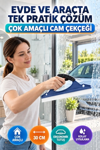 30 Cm Çok Amaçlı Cam Çekçeği Araç Camı Duşakabin Fayans Ayna Pencere Temizleme Aparatı Ergonomik Sap Renkli