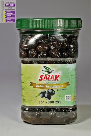 Sazak Siyah Zeytin Yağlı Sele 351-380 Kalibre Zeytin 900 G