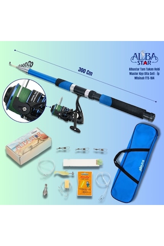 Albastar Tam Takım Hobi Master Kıyı Olta Seti İp Misinalı 300 Cm - Tts104