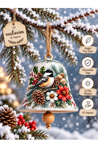 4 Tane Özel Seri El Yapımı Noel Çanları 2 7 CM