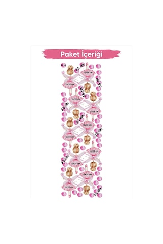 MSticker Minik Peri Kızı Balerin Yıldızlar Ve Puantiyeler Çocuk Bebek Odası Duvar Cam Sticker Seti