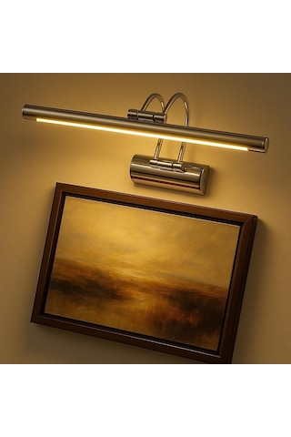 Sekatech Krom Kasa Led Flüt Aplik / 6w / 3200k Gün Işığı / 35cm / Duvar Tipi Ayna/tablo/resim/banyo Üstü Dekorat Genel