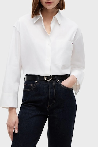 Tommy Hilfiger Oversize % 100 Pamuk Uzun Kollu Gömlek Kadın Gömlek Ww0ww51129 Ycf Beyaz