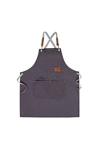 Şef Önlüğü, Erkekler Kadınlar İçin Ayarlanabilir Askılı Çapraz Sırtlı Önlük Gri, Diğer