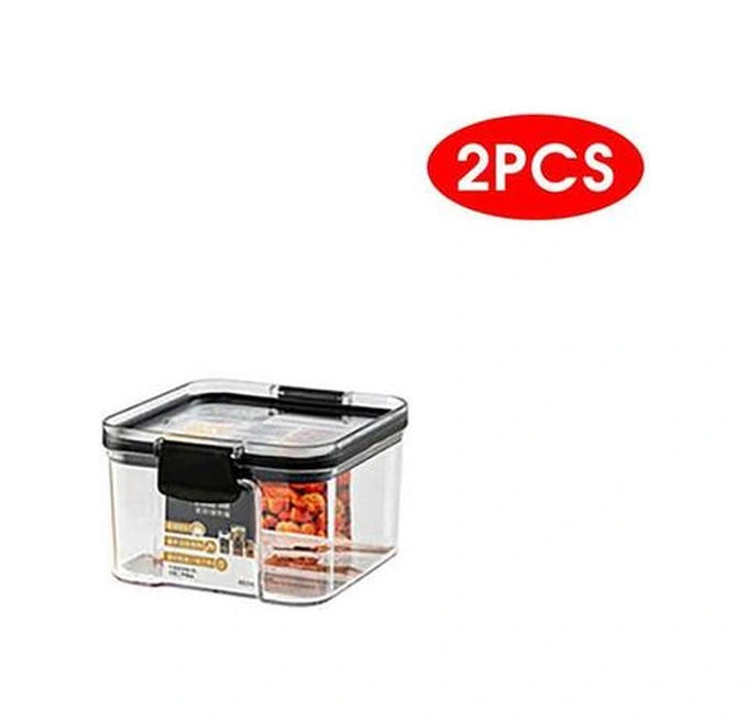 2 Adet 460 Ml Plastik Gıda Konteynerleri Şeffaf İstiflenebilir Kuru Gıda Saklama Kutusu Mutfak Spagetti Erişte Kapalı Kaplar Şişeler, Kavanozlar Ve Amp Kutular 6 Adet Siyah Toka