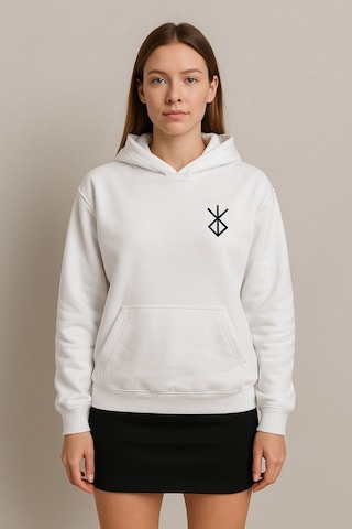Hmo Store Unisex Nadir Alternatif Moda Hoodie Temalı Desen Beyaz