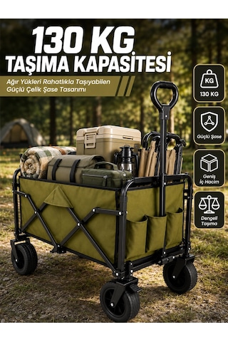 Mey İthalat Kamp, Piknik, Plaj Ve Alışveriş İçin Çok Amaçlı Katlanabilir Wagon