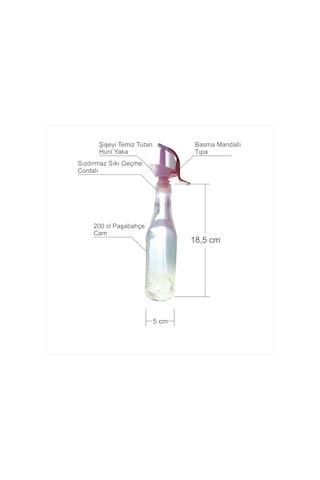 Hunili Sızdırmaz Tıpalı 200 ML Cam Şişeli Yağlık Sosluk Sirkelik