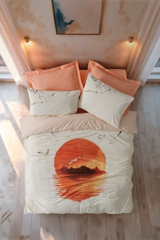Cotton Box Maritime Çift Kişilik Nevresim Takimi Sunset Somon Renkli