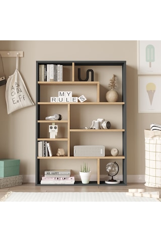 Robin Home Felix Kitaplık 124cm Sepet-antrasit