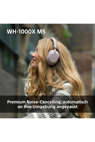Sony Wh-1000xm5 Kablosuz Kulak Üstü Kulaklık, Uzaysal 3d Ses İle Birinci Sınıf Düzeyde Aktif Gürültü Engelleme, Şeffaflık Modu, 30 Saate Kadar Pil Ömrü, Bluetooth, Dumanlı Pembe