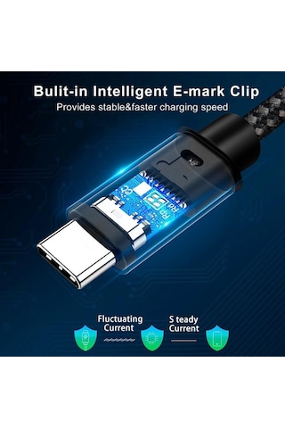 Force 100w Type-c Type-c Usb 3.1 Gen2 10 Gbps 4k 60hz Şarj Data Görüntü Aktarım Kab Sku: Smg8690010065261