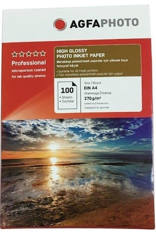 Agfa Hıgh Glossy Photo Paper 210x297 A4 270 Gr 100lü