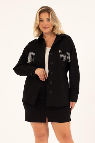Cep Detaylı Zincirli İnce Ceket-1753-siyah Siyah