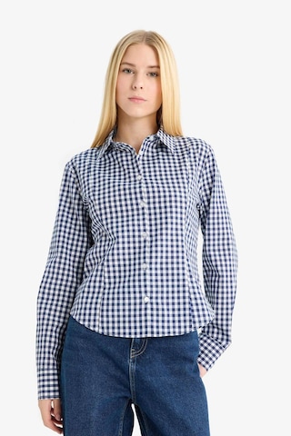 Defacto Coool Fitted Kareli Poplin Uzun Kollu Gömlek F9285ax25aunv241 Lacivert