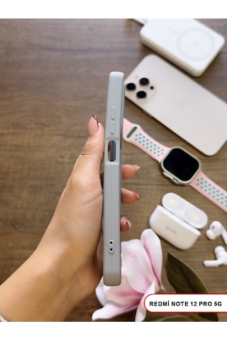 Redmi Note 12 Pro 5g Uyumlu Kamera Korumalı Darbeye Dayanıklı Renk Atmayan Keep Silikon Kılıf Gri