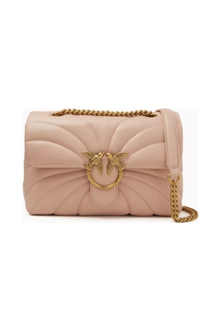 Pinko Kapitone Nappa Love Mini Şişme Çanta, Şık & Çok Yönlü El Çantası Açık Pembe