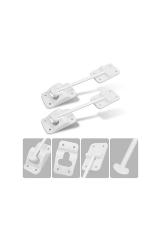 4 Takım 6 Inç T Tarzı Abs Kapı Mandalı Kilit Braketi Rv Kamp Römorku Giriş Kapısı Tutucu Beyaz