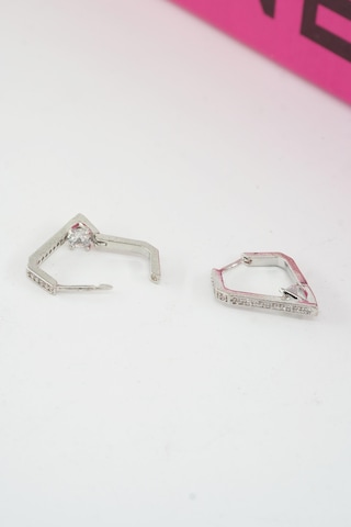 Byzeynaaksesuar Kadın Özel Tasarım Zirkon Taşlı 2'li Minimal Küpe 0003 Çok Renkli