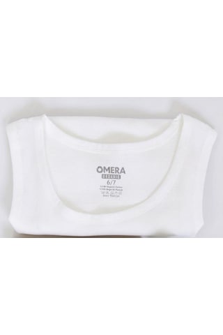 6 Adet Omera Organik Kumaş Ribana Erkek Çocuk Atlet 4002 Beyaz