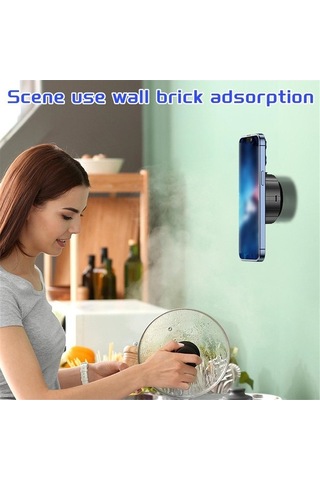 Dancemonkey 360 Dönen Güçlü Mıknatıslı Araç Tutucu - Vakumlu, Beyaz Beyaz