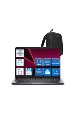 Dell Pro 14 PC14250BTO107H02 Ultra 7-255U 16 GB 1 TB SSD 14" W11P Dizüstü Bilgisayar + Zetta Çanta
