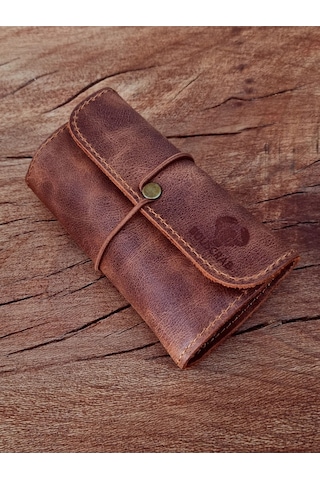 Tütün Kesesi Cüzdan Tütün Çantası %100 Gerçek Deri. Açık Boyut: 13cm 19cm Kapalı Boyut: 7cm 13cm