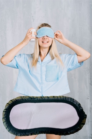 Pembecin Uyku Göz Bandı Maskesi Işık Önleyici Gözlük Maske Bant Eye Mask Toz Pembe