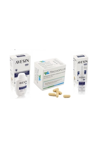 Avesin Trichoplus 3'lü Set Şampuan 300 ML + Sprey 50 ML + Trichoplus 60 Kapsül