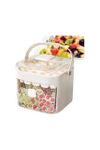 Youtek 48 Bölmeli Yeniden Kullanılabilir Buz Kalıbı - Anti Yapışkan Malzeme, Ev/bar/kamp Kullanıma Uygun, Fonksiyonel Depolama Kutusu Beyaz