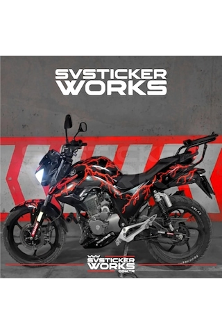 Mondial Drift L Full Şimşek Sticker Set Kırmızı Renk Dekor Sticker