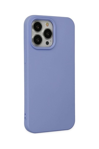Mey İthalat iPhone Uyumlu 14 Pro Max Kılıf Nano İçi Kadife Silikon - Lila