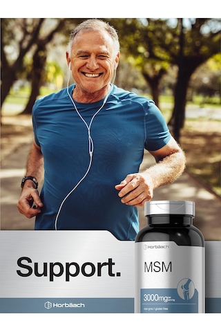 Horbäach Msm Methylsulfonylmethane With Calcium 3000mg 300 Coated Caplets Aromasız