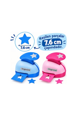 Bigpoint Şekilli Delgeç 7.6cm Yıldız X 2 Adet Diger