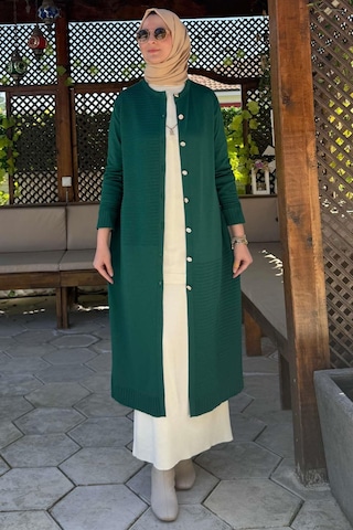 Manolya Zümrüt Triko Hırka Çok Renkli