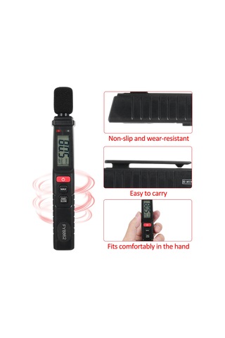 Springsun Fy8862 Kalem Tipi Gürültü Sayacı Ekran Gürültü Test Cihazı Pilsiz Siyah